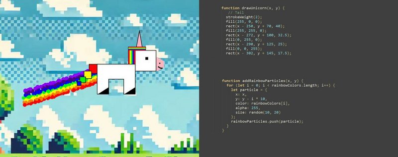 Unicorn mit P5.js erstellt