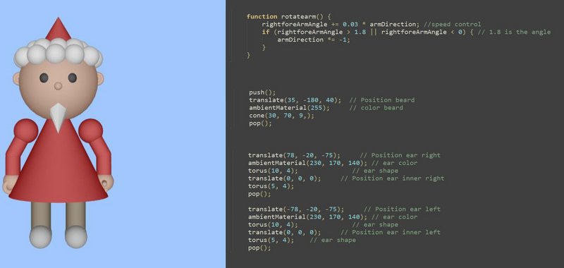 Sandmann mit P5.js erstellt