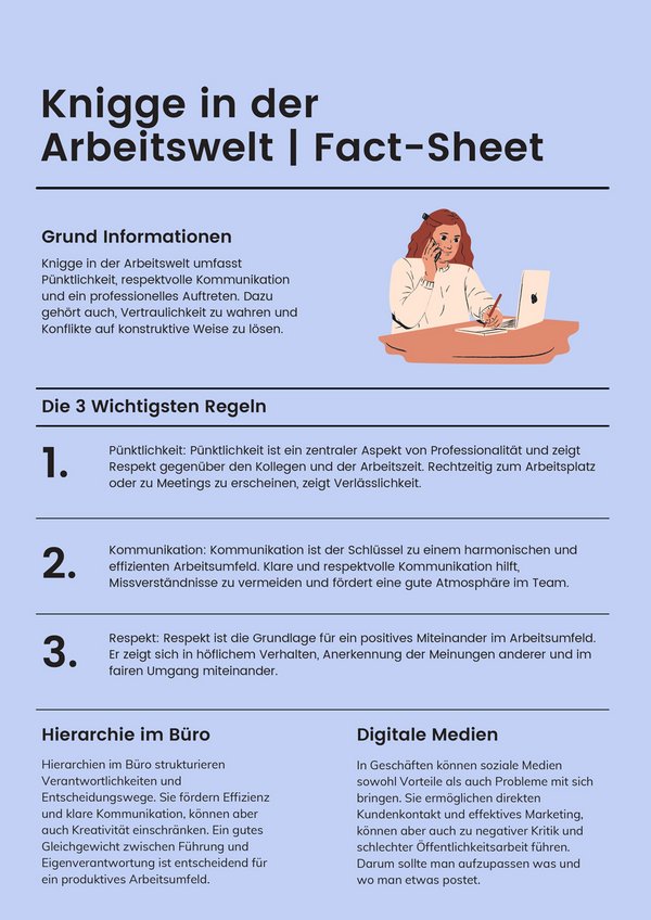 Knigge am Arbeitsplatz